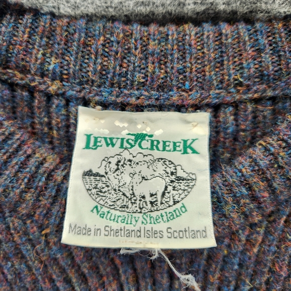 Lewis Creek Men's Shetland Wool Knit Pullover Sweater XXL Made Isles Scotland - Picture 2 of 10